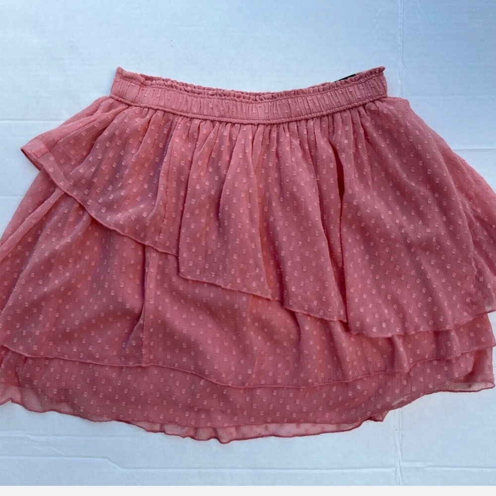 Abercrombie & Fitch Ruffle Layered Skirt Women's XSmall XS Salmon NWT